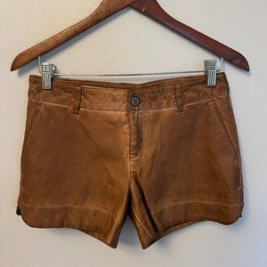 Anthropologie Pilcro Faux Leather Tan Shorts